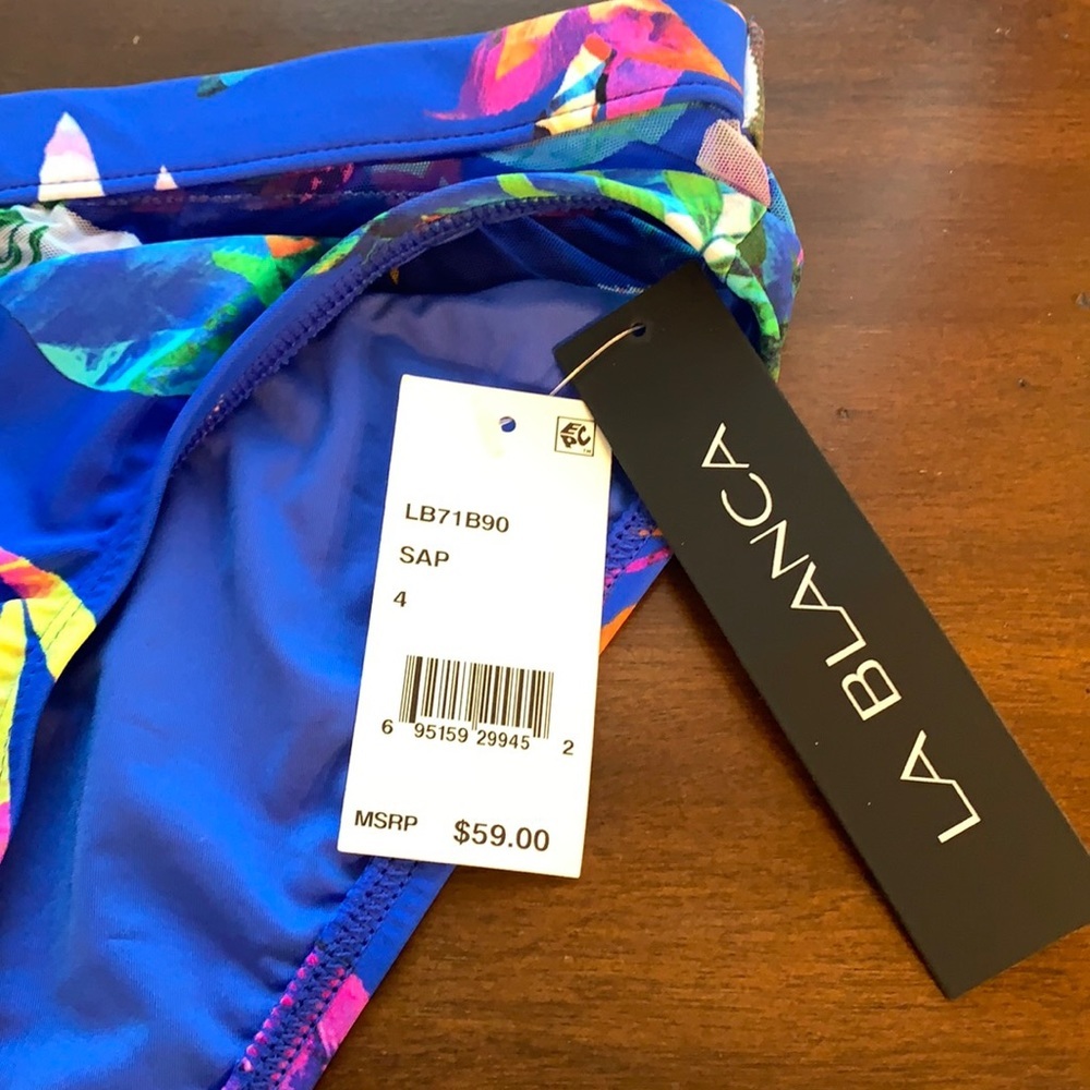 NWT‎ $59 La Blanca Havana Tropics Bikini Bottom Sz4 - Picture 5 of 8